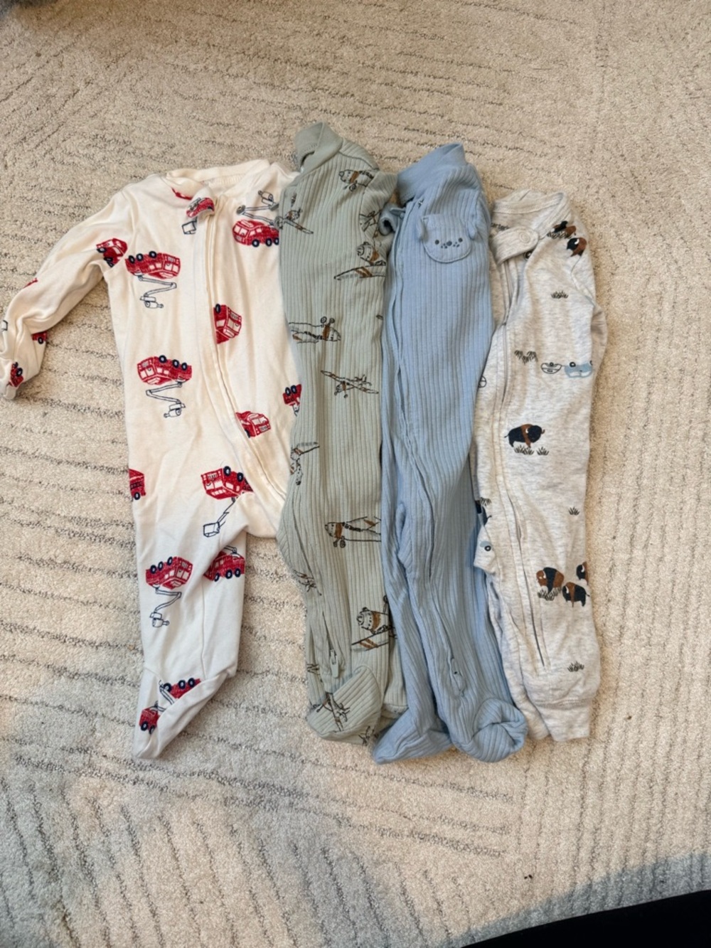 Carter's Mixed Baby Pajama Bundle in Red, Green, Blue, Gray